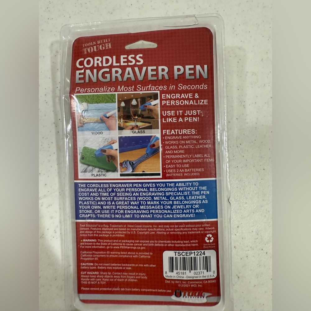 NEW Tool Solutions Cordless Engraver Pen in Blue and White - Picture 8 of 8